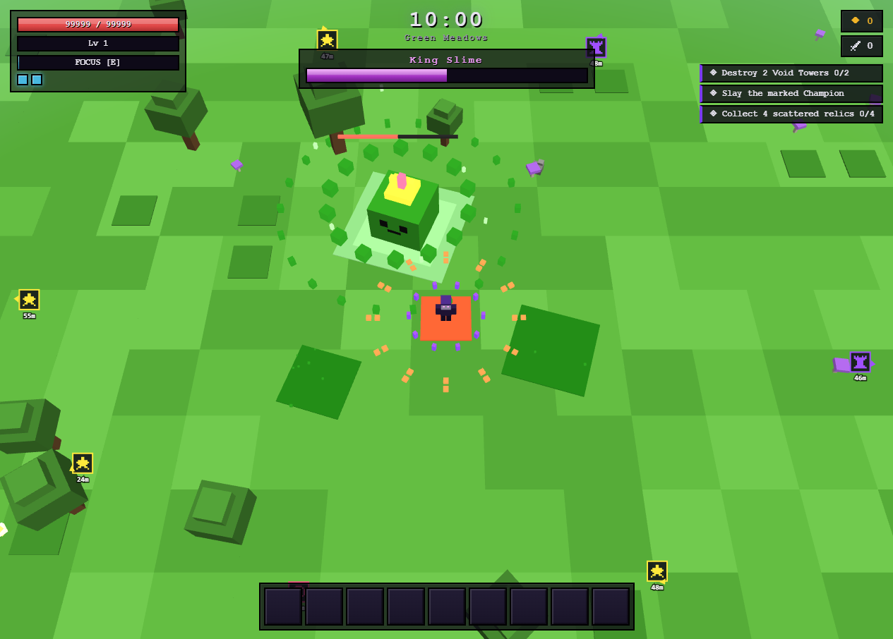Boss fight — telegraphs and shockwaves
